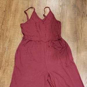 Modcloth Maroon flowy jumpsuit